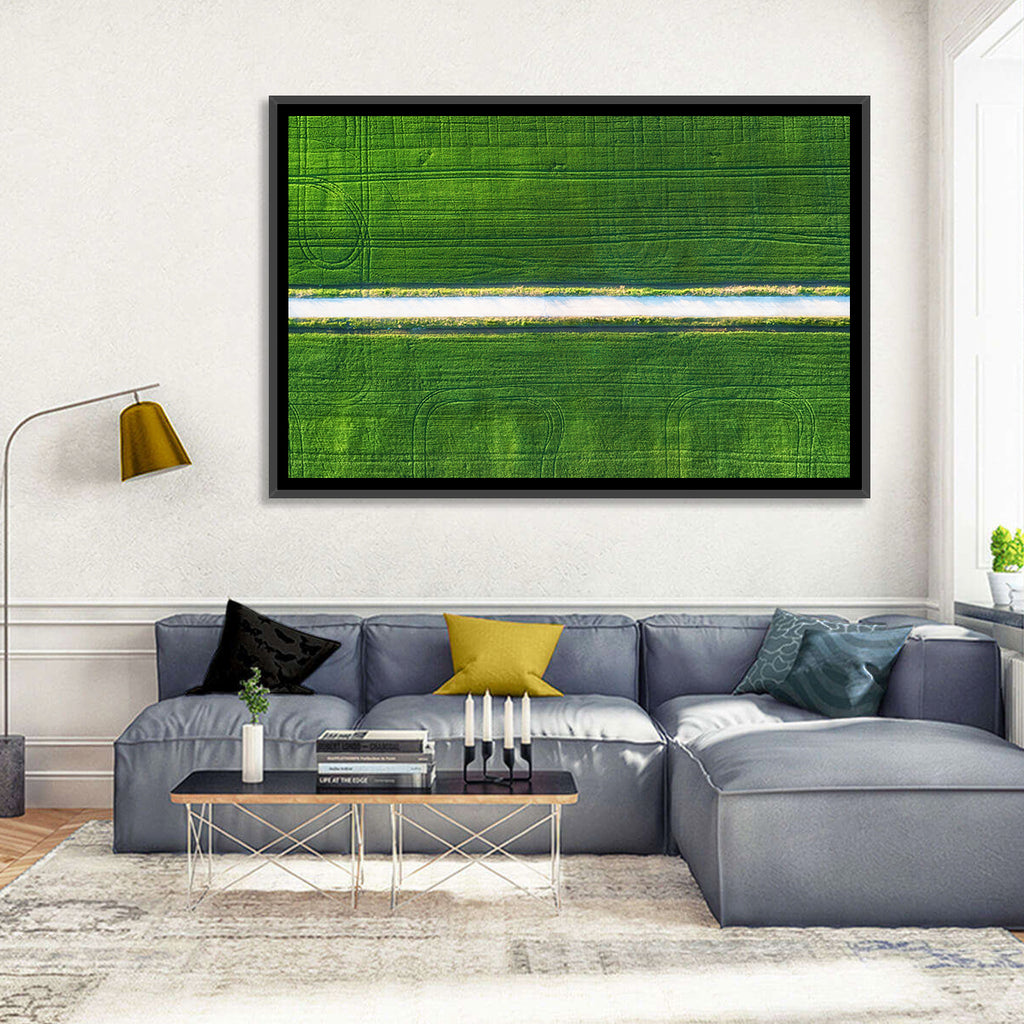 Aerial Irrigation Canal View Wall Art