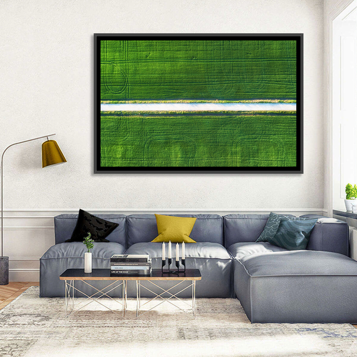Aerial Irrigation Canal View Wall Art