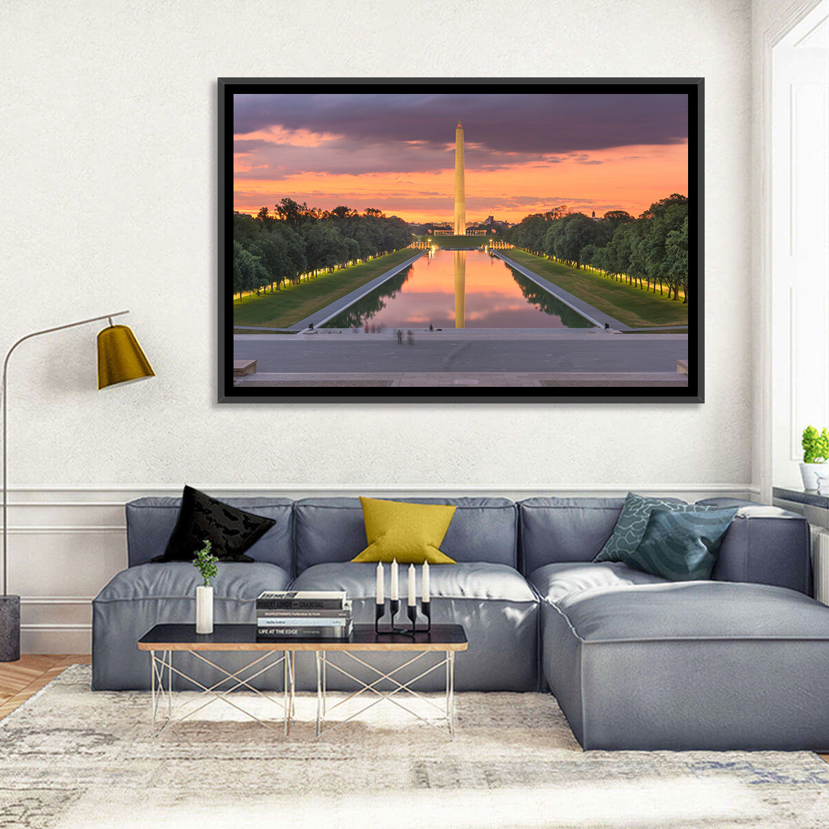 Washington Monument at Dusk Wall Art in a room, landscape