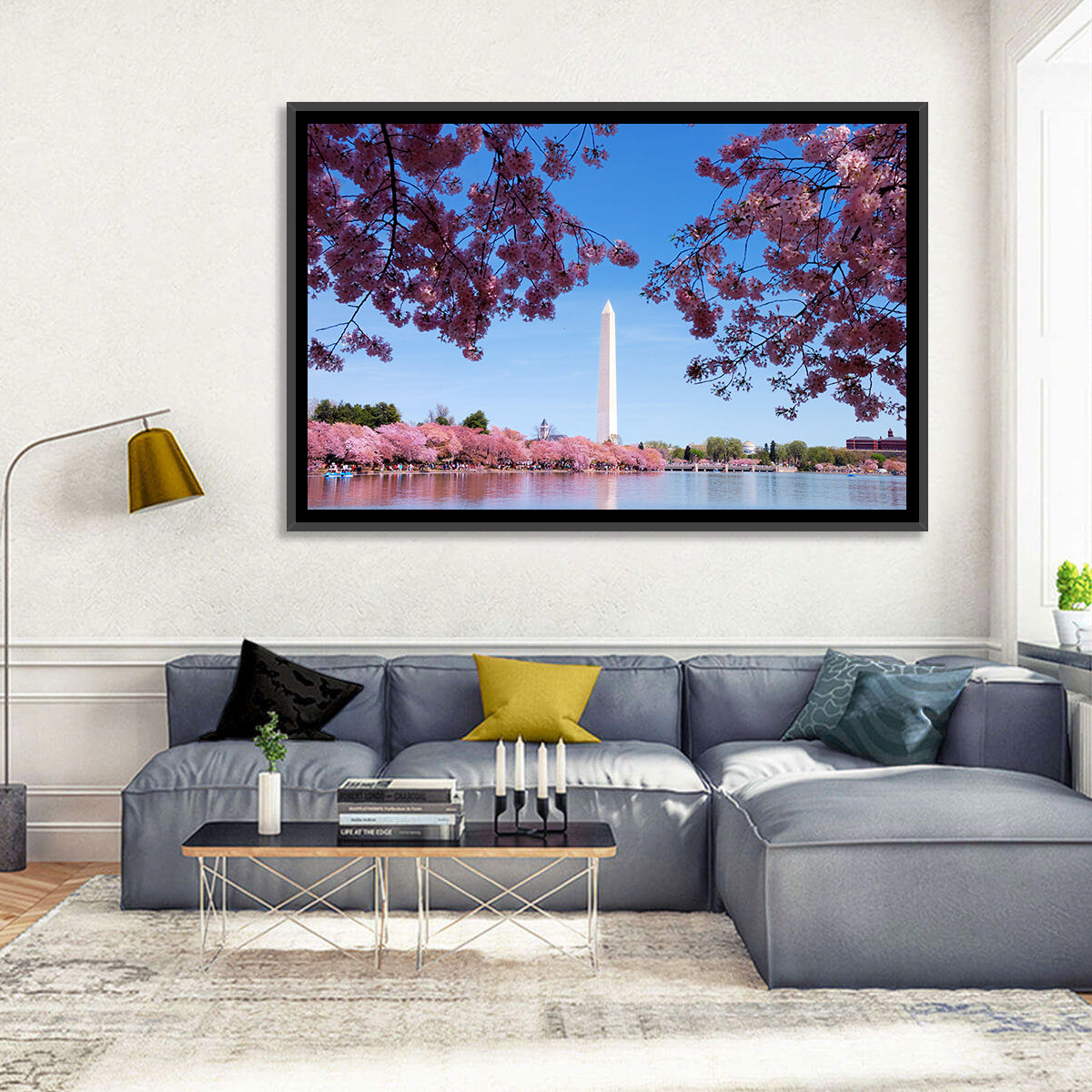 Washington Monument with Cherry Blossoms Wall Art