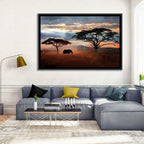Savanna Elephant at Sunset Wall Art