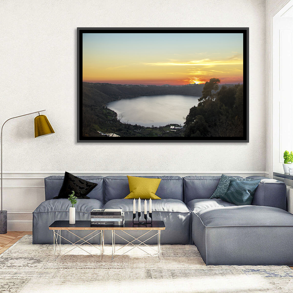 Lake Nemi Golden Sunset Wall Art