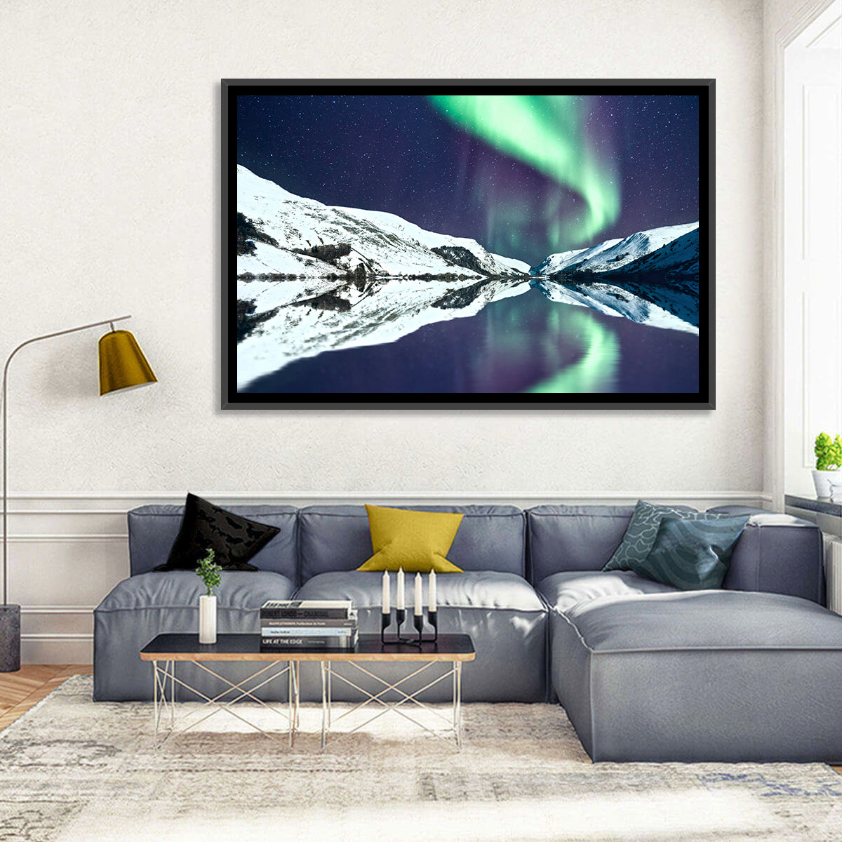 Emerald Aurora Over Mirror Lake Wall Art