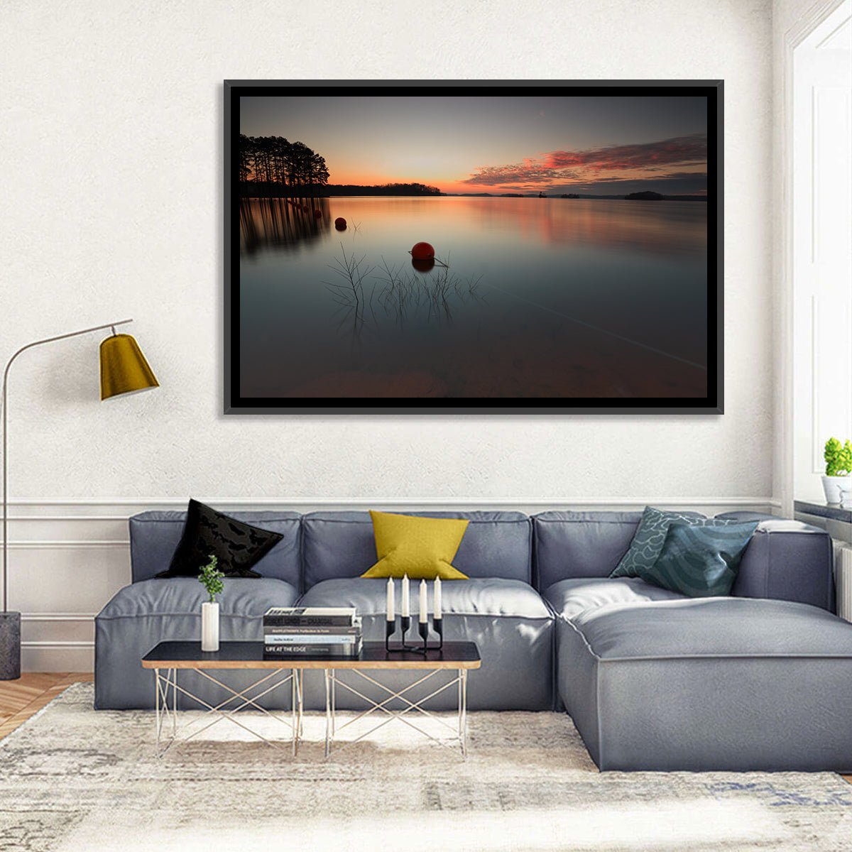 Lake Lanier Buoys at Sunset Wall Art
