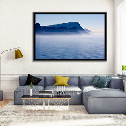 Misty Coastal Cliffs and Mountain Layers Wall Art