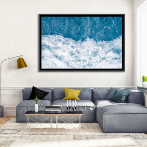 Blue Sea Stormy Wave Wall Art