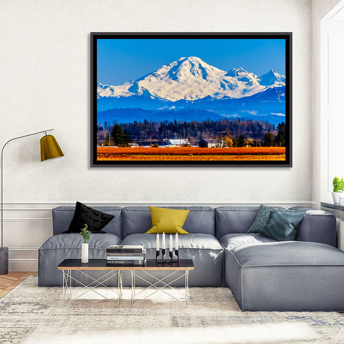 Mount Baker Fields Wall Art in a room, landscape
