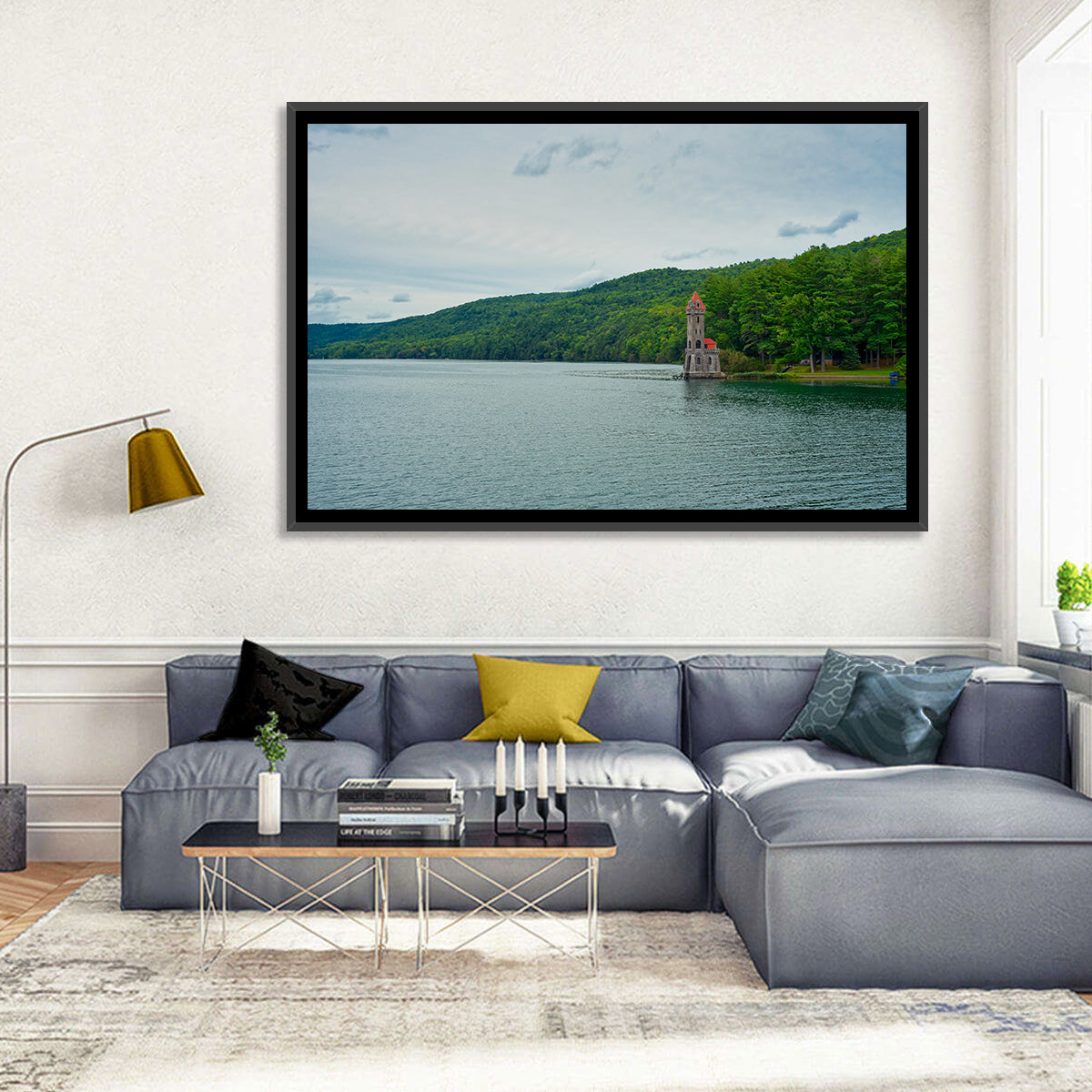 Otsego Lake View with Stone Tower Wall Art