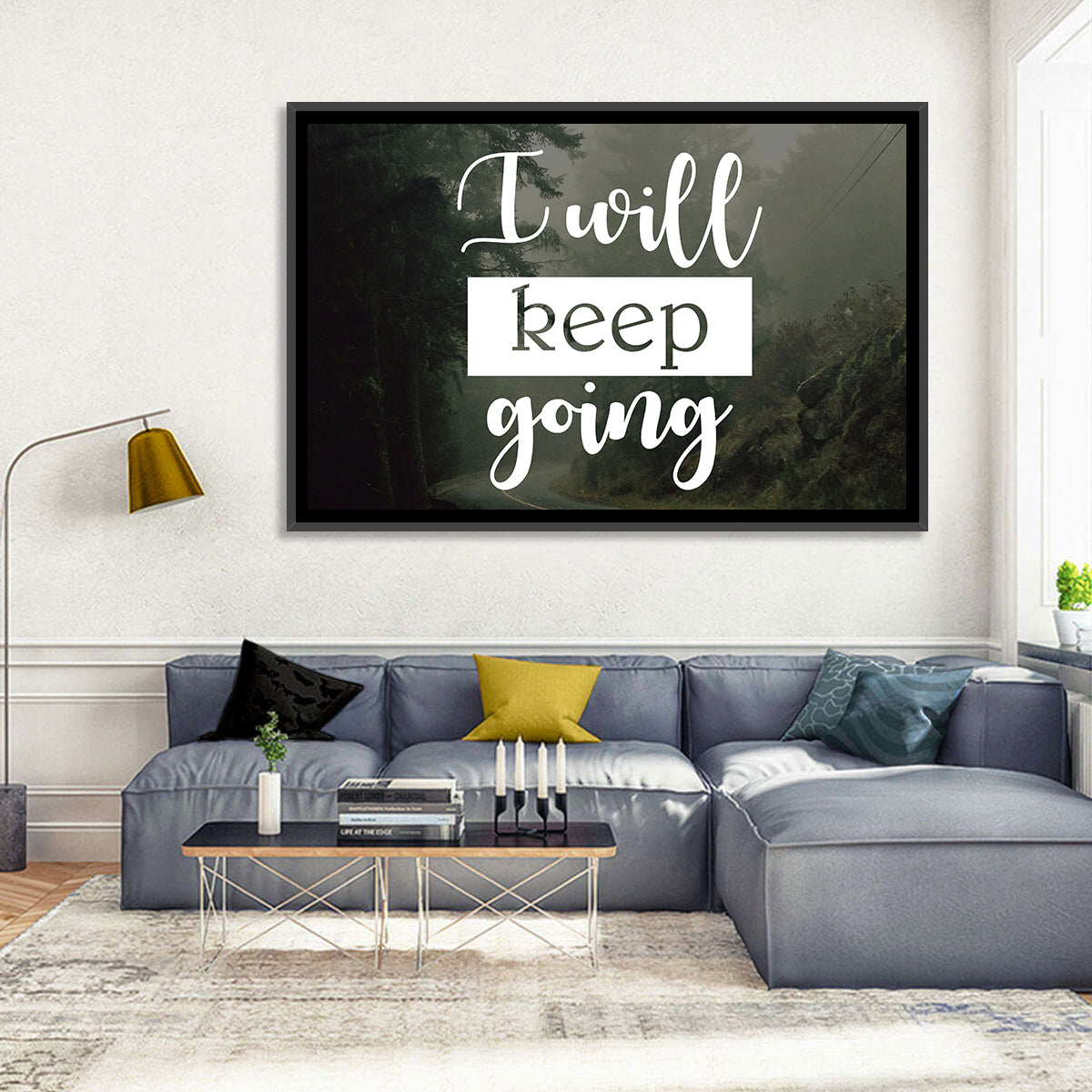 I Will Keep Going Wall Art in a room, landscape