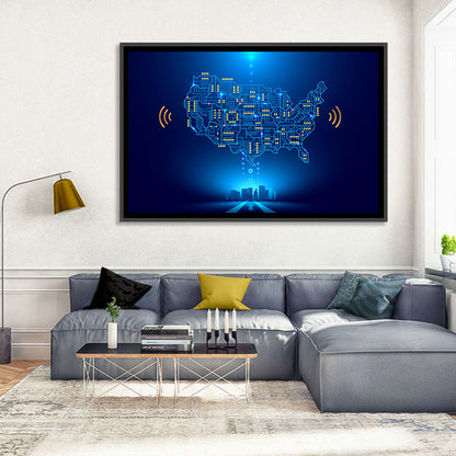 USA Circuit Map Wall Art