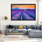 Valensole Lavender Fields at Sunset Wall Art
