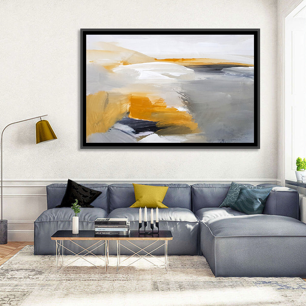 White Coastal Abstract Landscape Wall Art