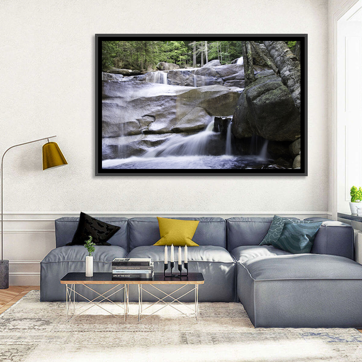 Diana's Baths Waterfall Wall Art in a room, landscape