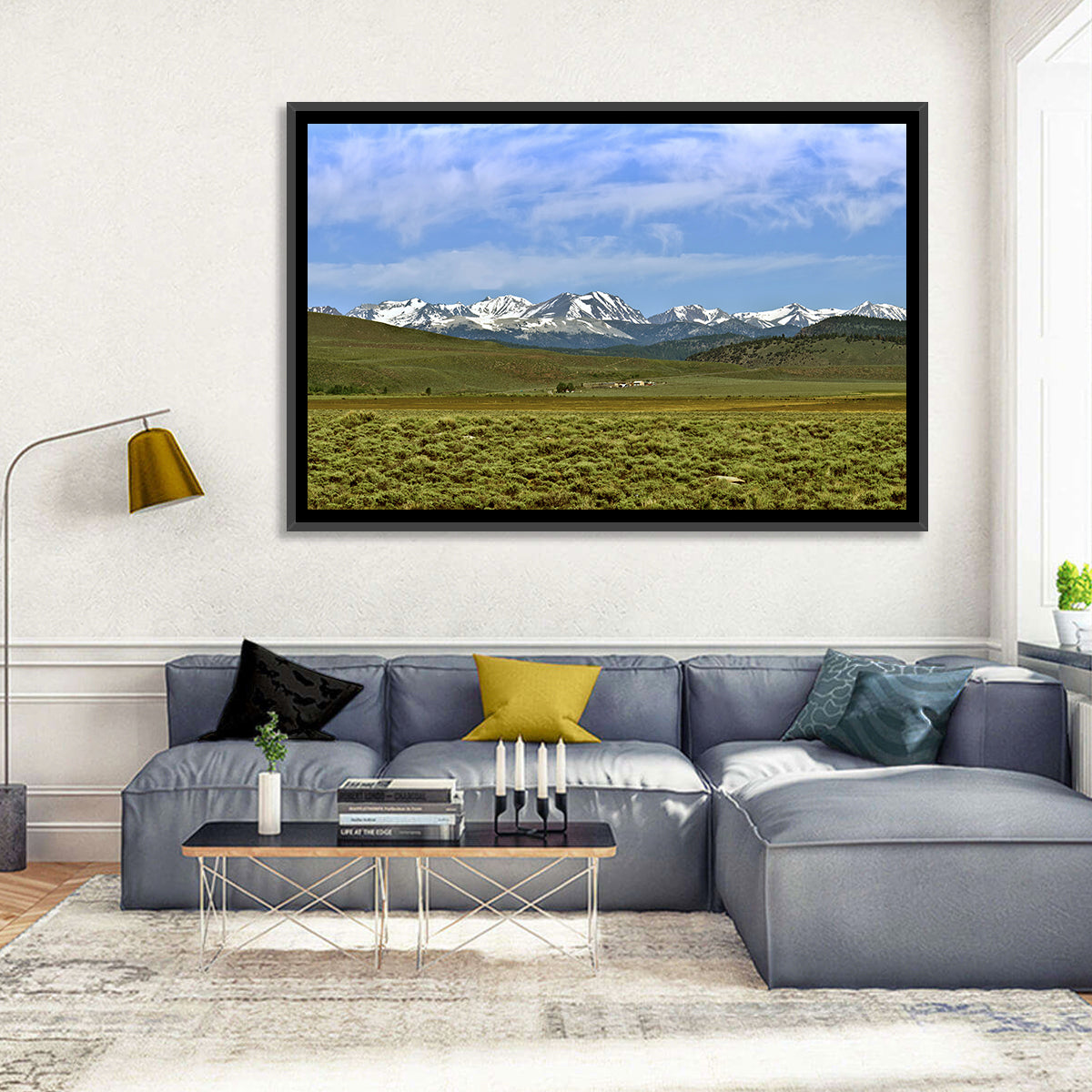 Sierra Nevada Sagebrush Plains Wall Art in a room, landscape