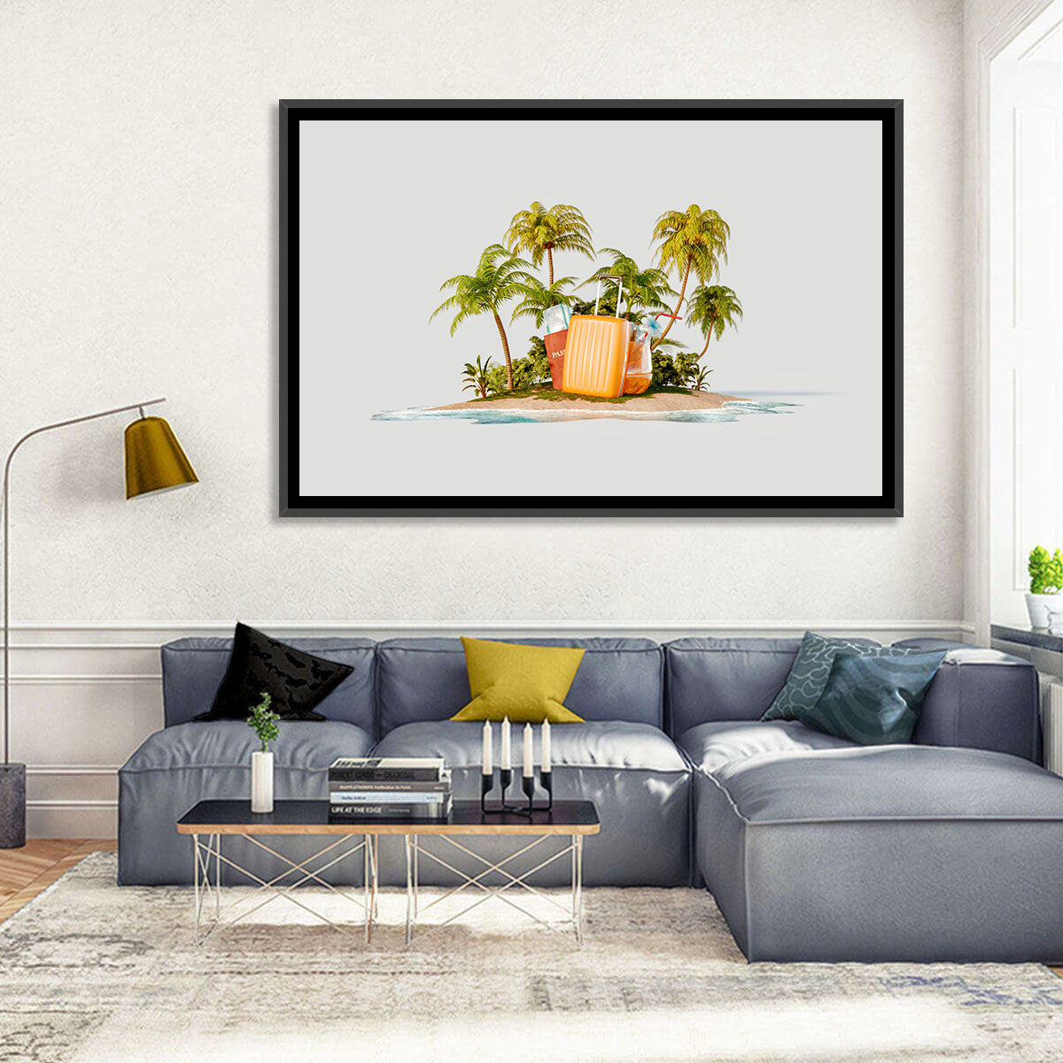 Tropical Island Vacation Illustration Wall Art