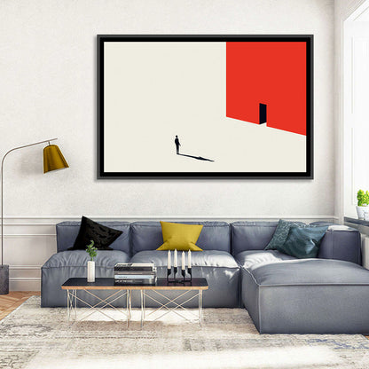 Solitary Figure with Red Door Wall Art