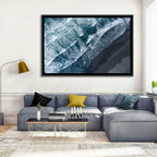 Volcanic Surf on Black Sand Wall Art
