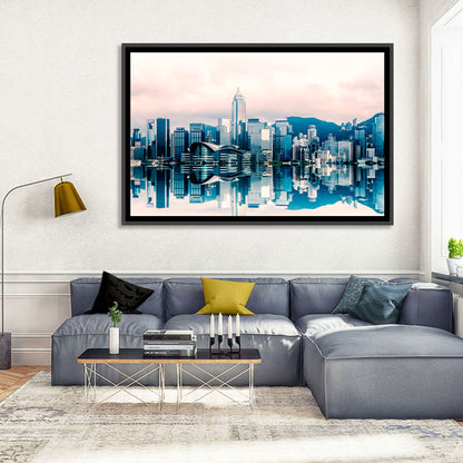Victoria Harbour Sketch at Dusk Wall Art