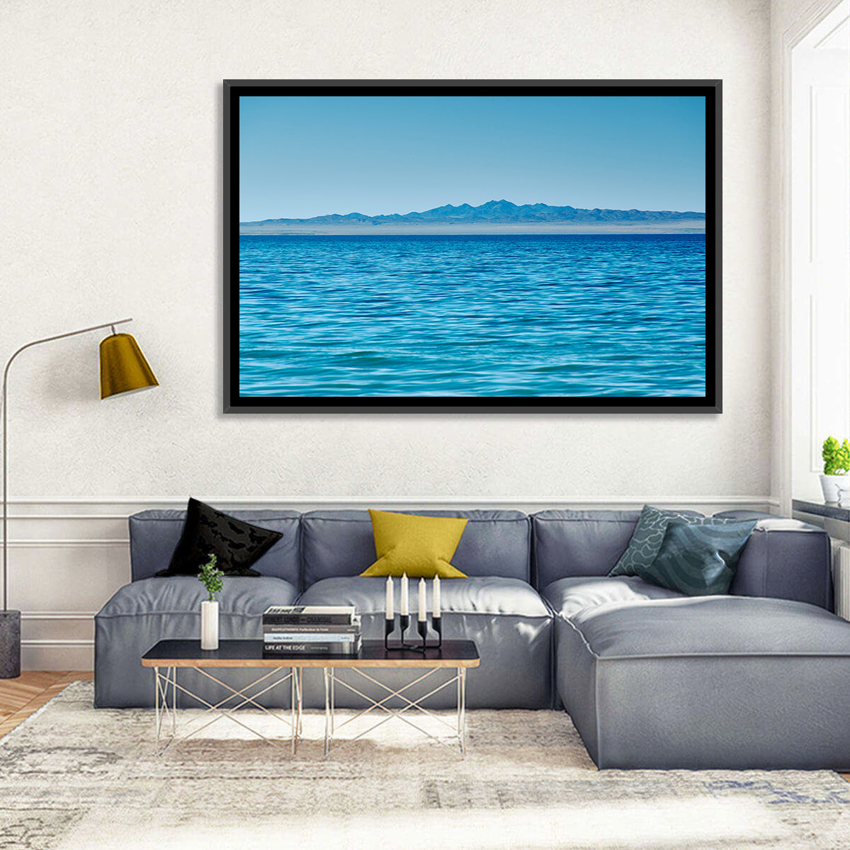 Khyargas Nuur Lake Wall Art in a room, landscape