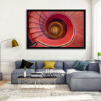Red Spiral Staircase Wall Art