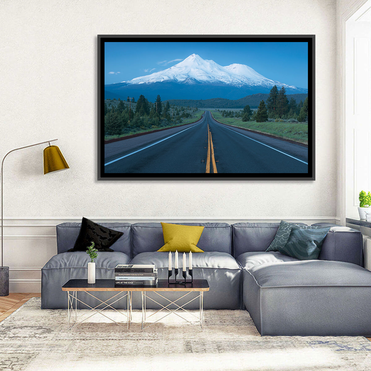 Road to Mount Shasta Wall Art in a room, landscape