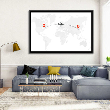 Air Travel World Map Wall Art