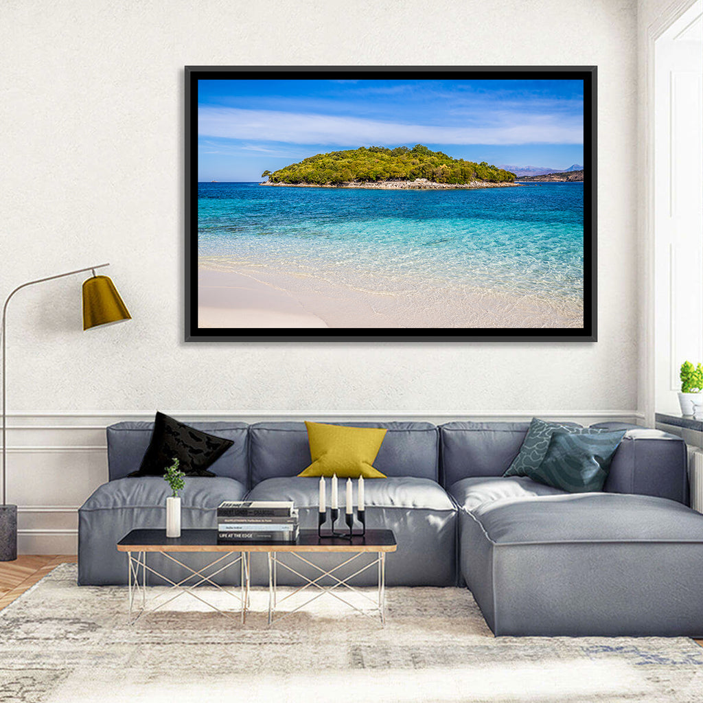 Butrint Turquoise Island Beach Wall Art