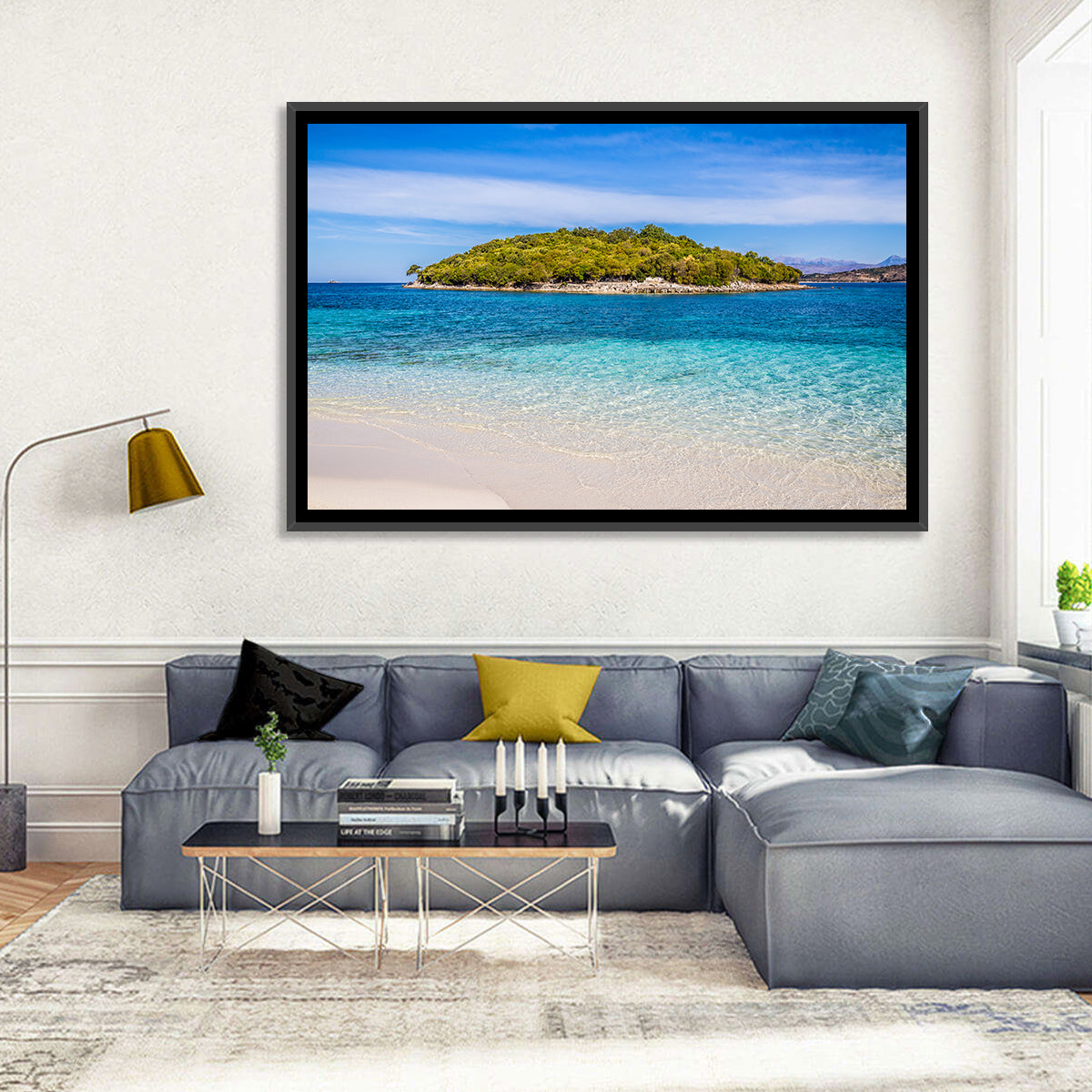 Butrint Turquoise Island Beach Wall Art
