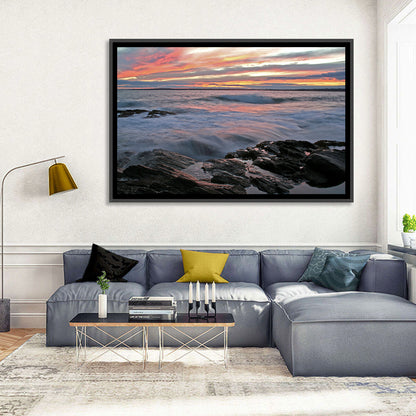 Rocky Coast Sunset Wall Art