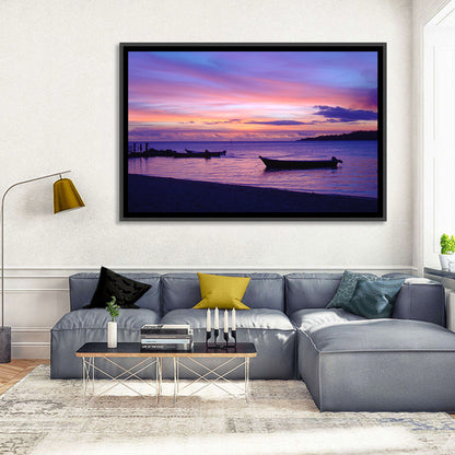 Malolo Island Sunset with Moored Boats Wall Art