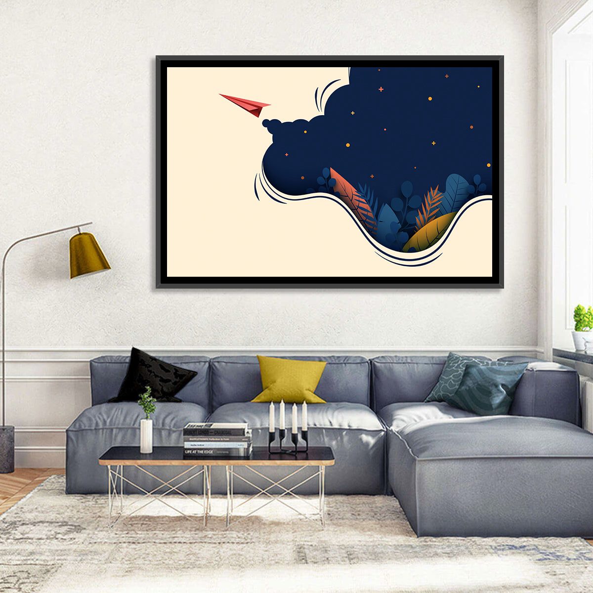 Flying Paper Plane Wall Art