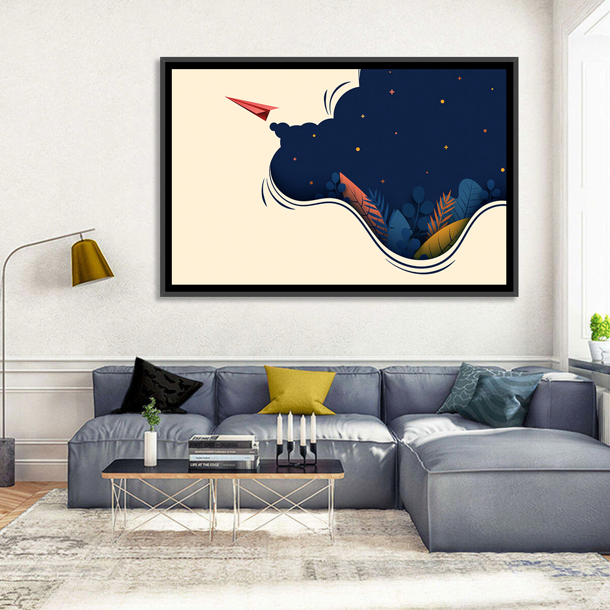 Paper Airplane in Flight Wall Art