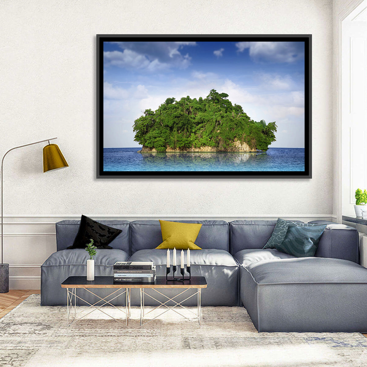 Tranquil Tropical Island Reflection Wall Art