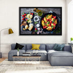 Pesto Baked Chicken Flat Lay Wall Art