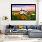 Neuschwanstein Castle at Autumn Sunset Wall Art