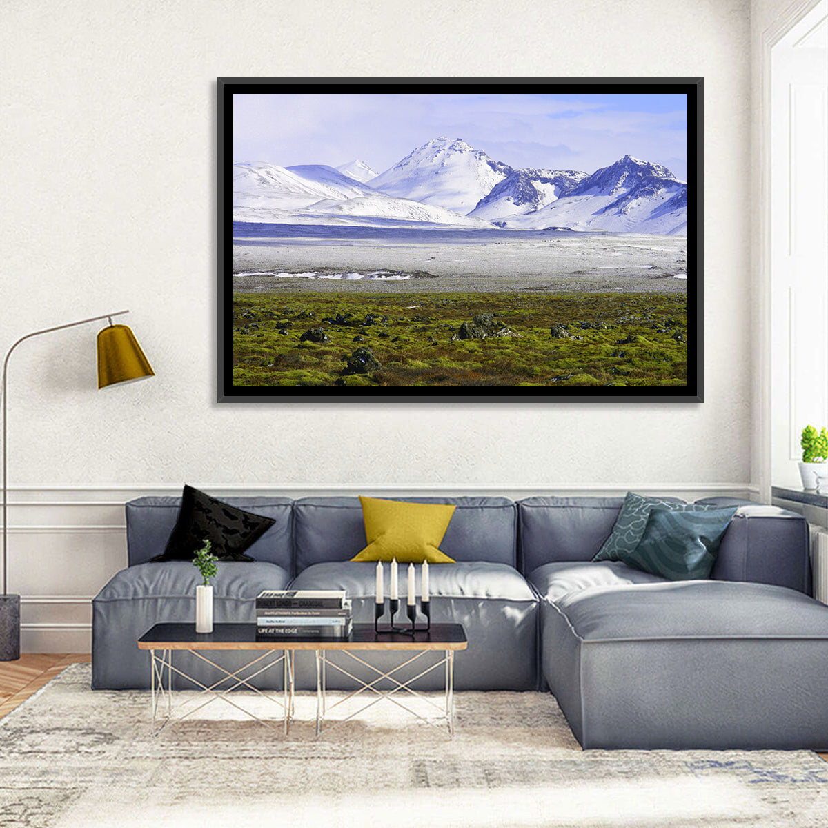 Icelandic Snow and Moss Landscape Wall Art