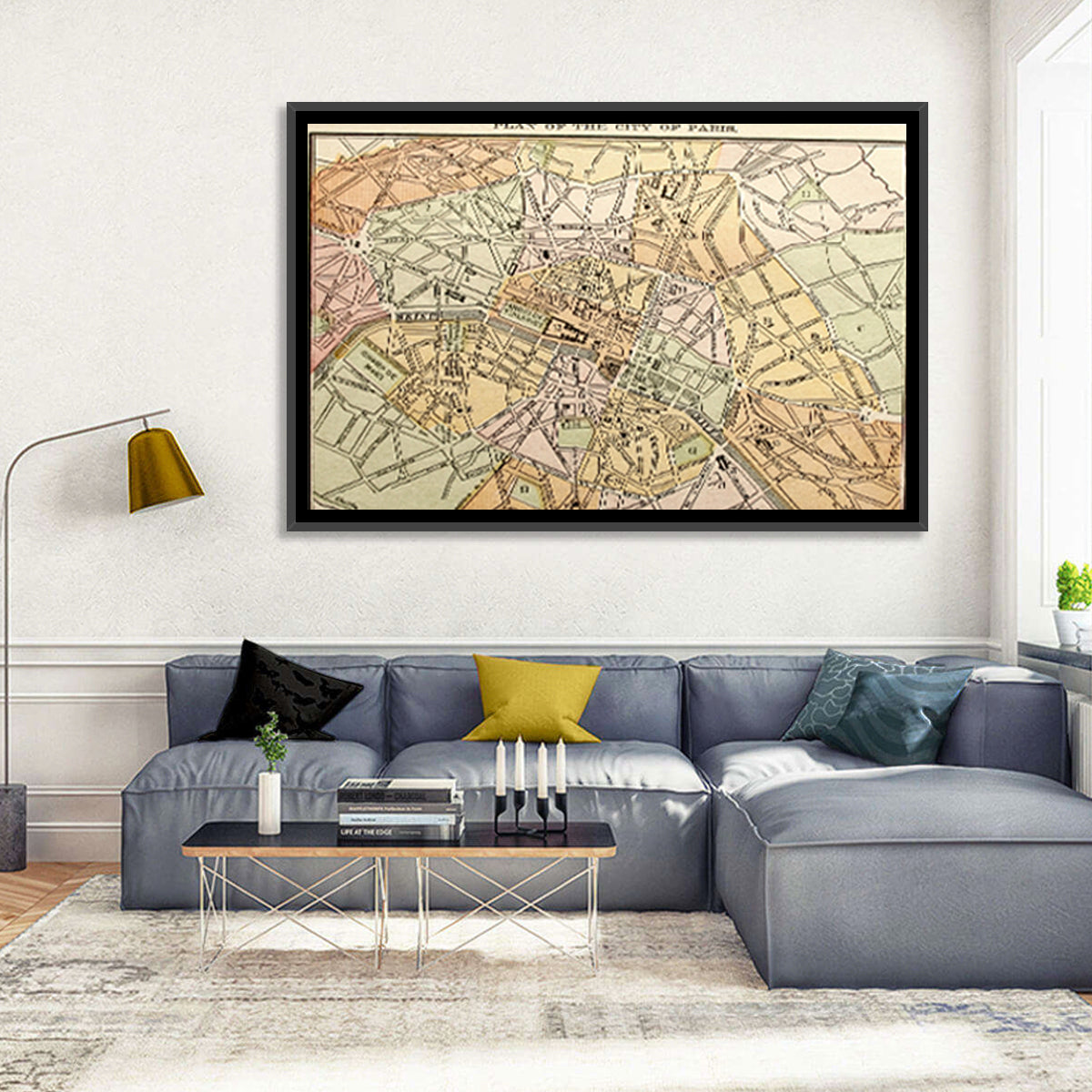 Plan of Paris Wall Art