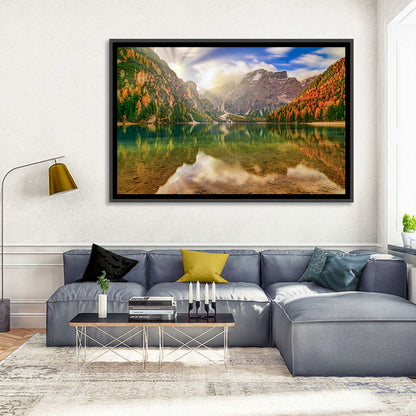 Lago Di Braies Sunrise Wall Art
