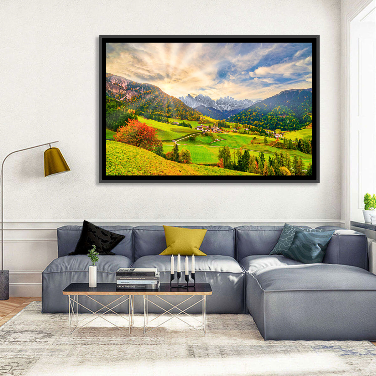 Santa Magdalena Valley at Golden Hour Wall Art in a room, landscape