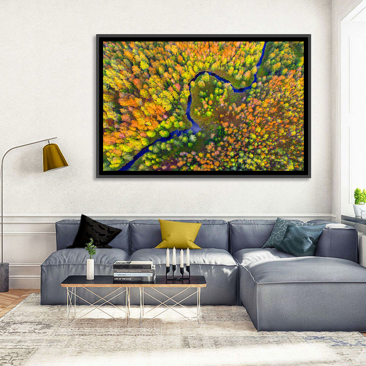 Winding Autumn River Wall Art