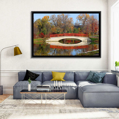 Tenney Park Stone Bridge Reflection Wall Art