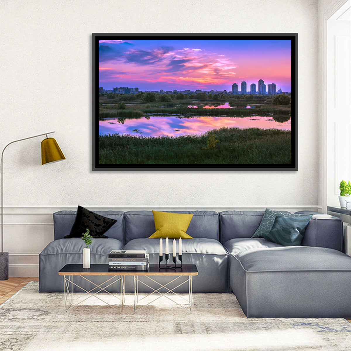Vacaresti Park Sunset Reflection Wall Art