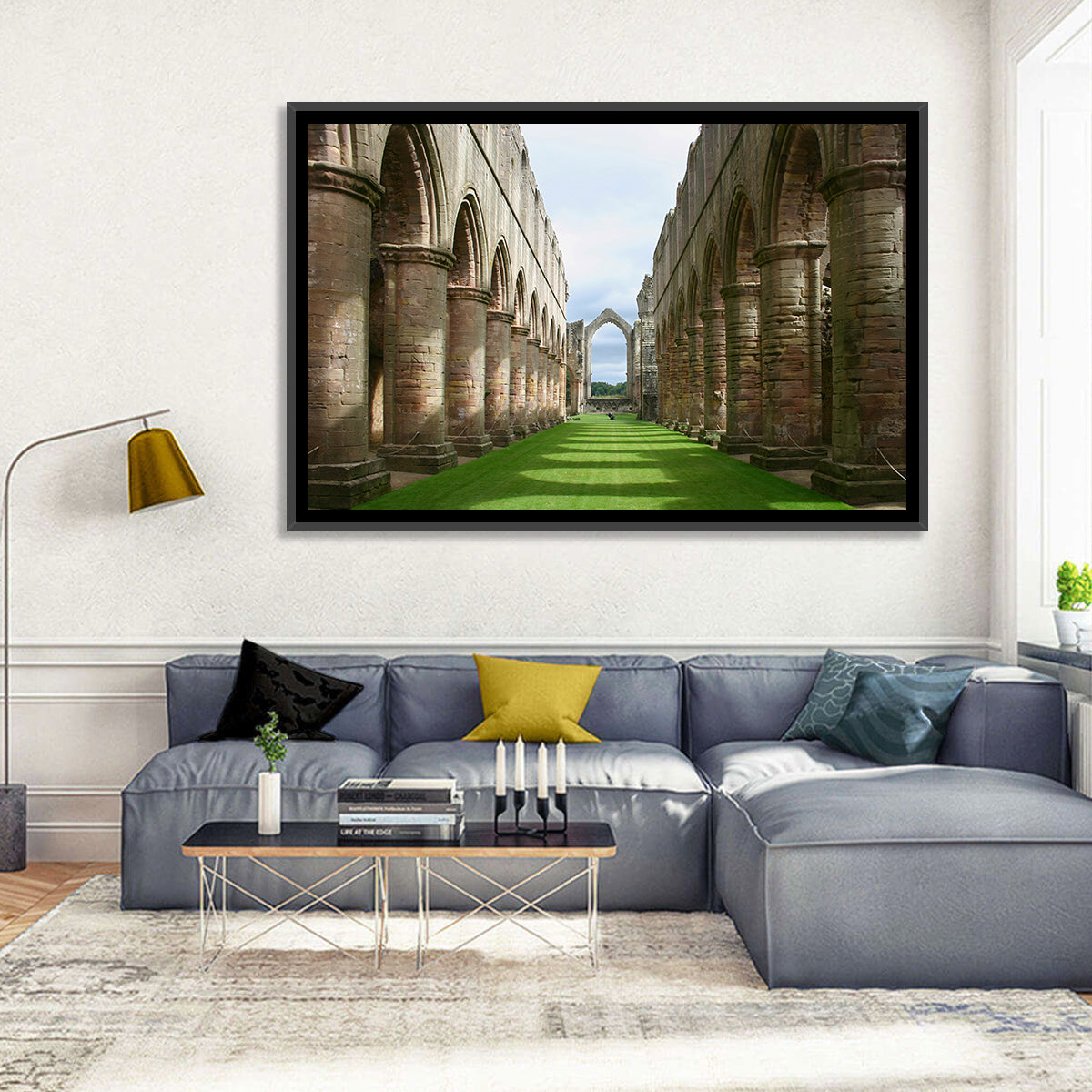 Fountains Abbey Ruins Grassy Nave View Wall Art