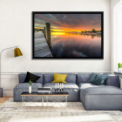 Meredith Bay Pier at Sunrise Wall Art