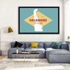 Delaware State Map Graphic Wall Art