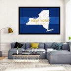 New York State Typographic Map Wall Art