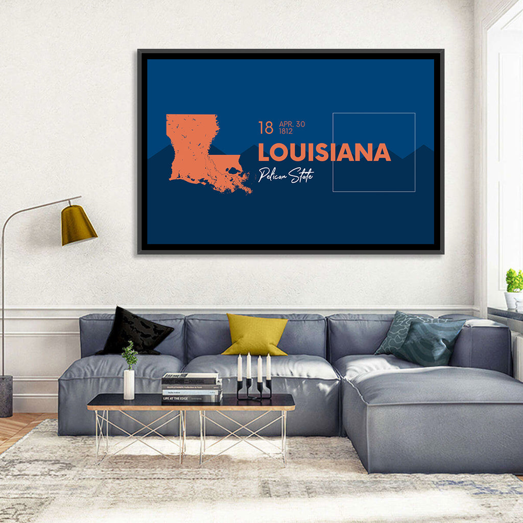 Louisiana Map, Pelican State Wall Art