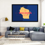 Badger State Map Wall Art