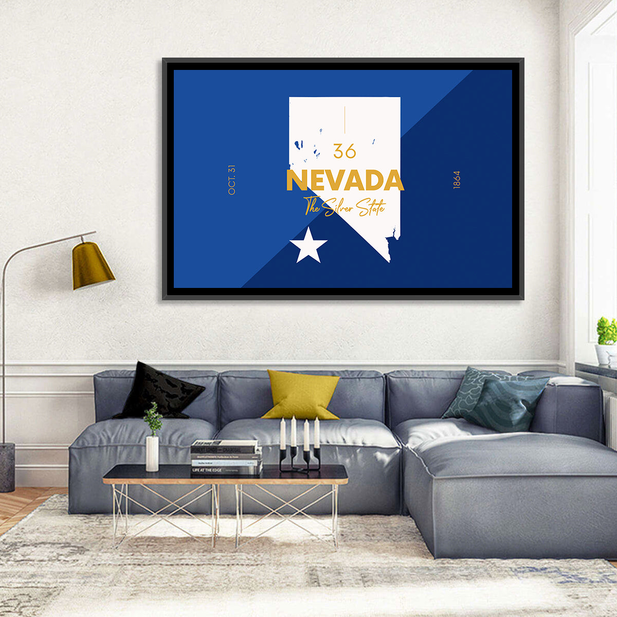 Nevada Map the Silver State Wall Art