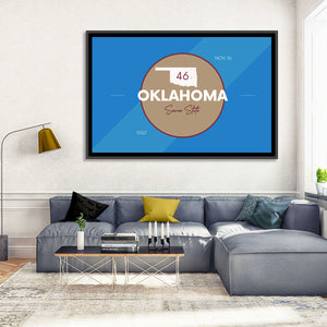 Oklahoma State Map Wall Art